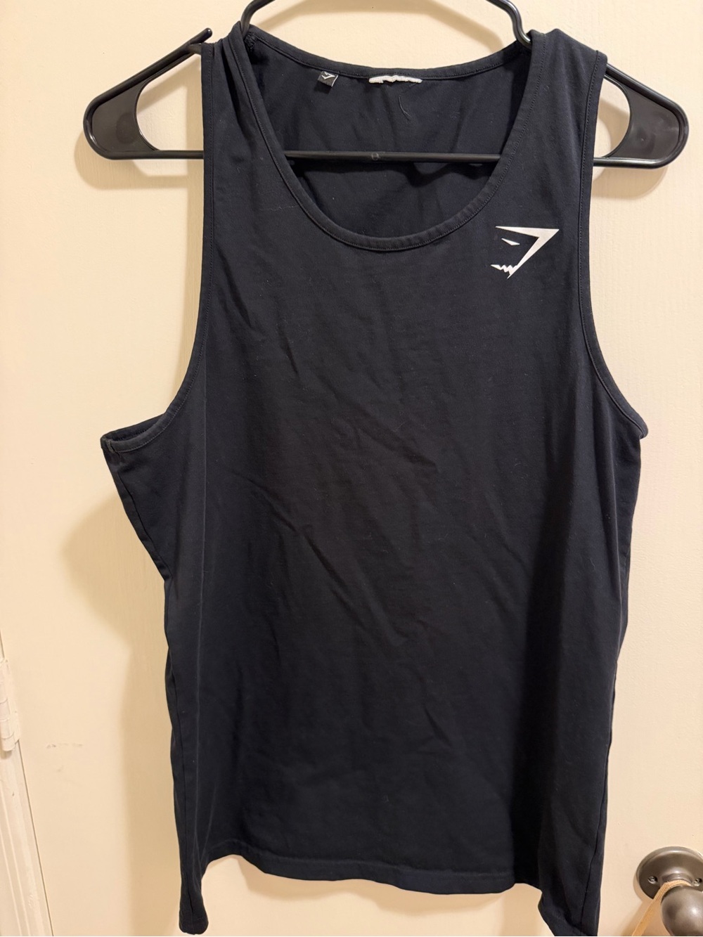 Gymshark Black Men’s Swim Tank with White Logo best for a med PTP 19